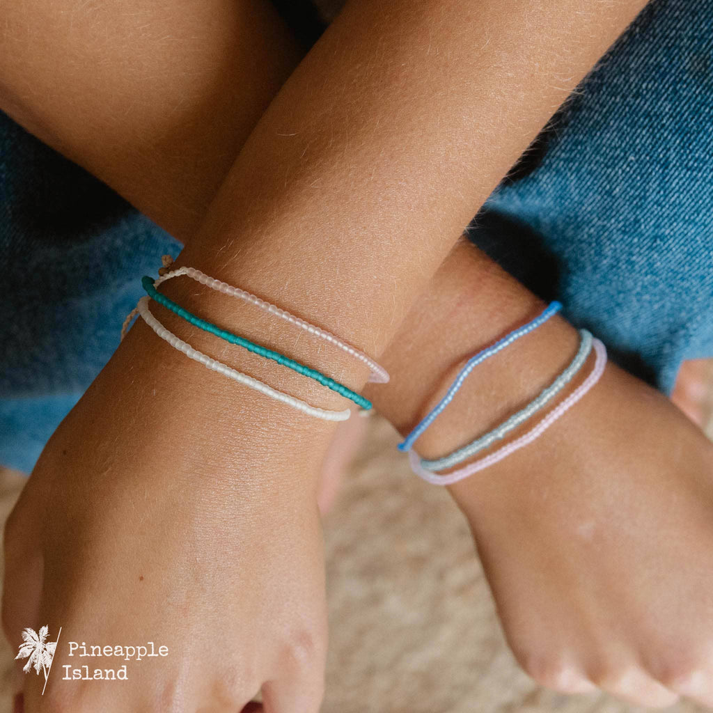 Ka'anapali Frosted Glass Beaded Bracelet by Pineapple Island