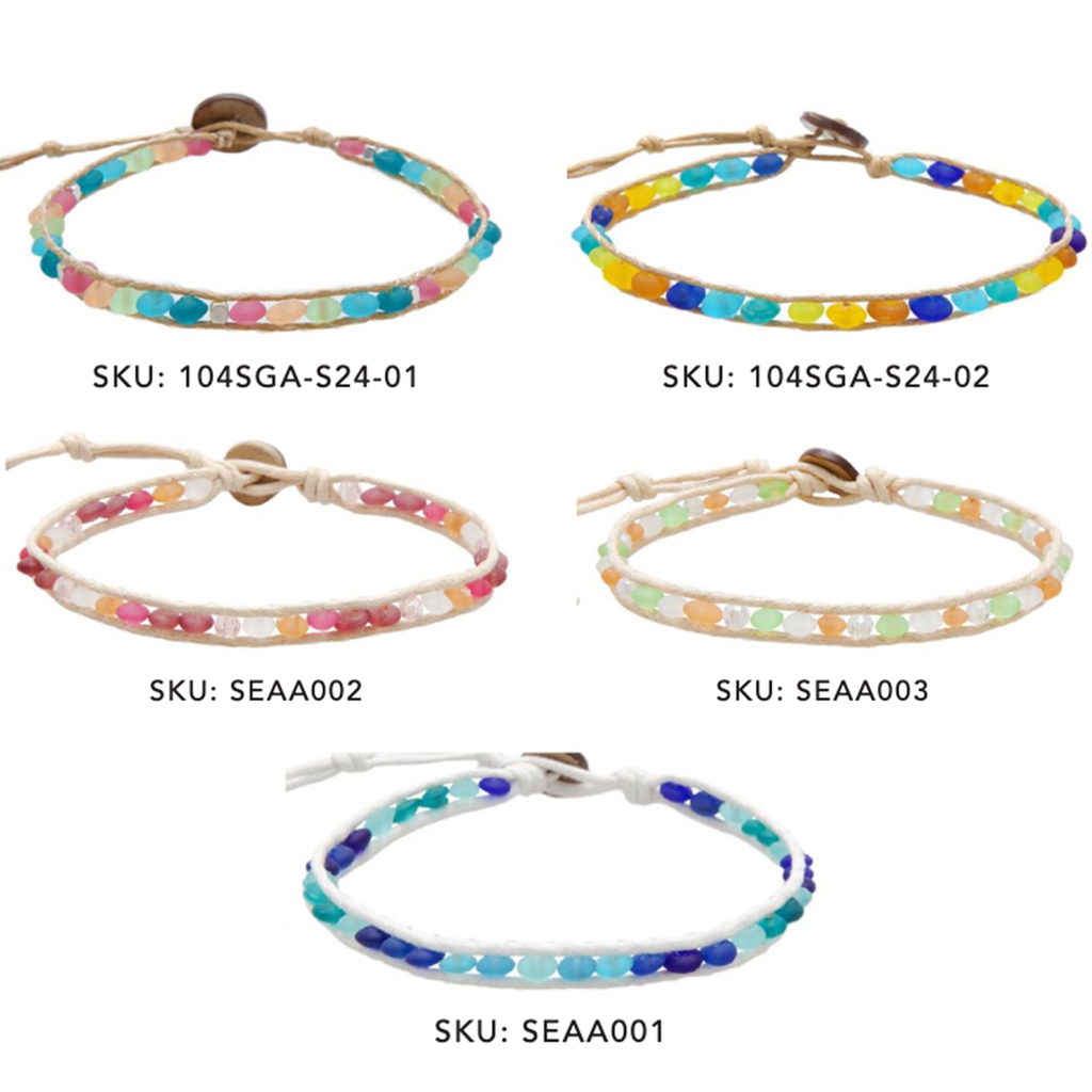 Sea Glass Anklets