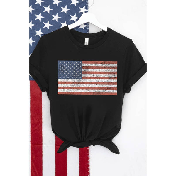 VINTAGE AMERICAN FLAG WASHED GRAPHIC TEE