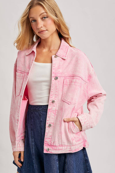 DENIM BUTTON DOWN OVERSIZED JACKET
