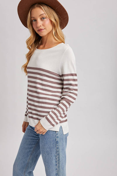 STRIPED KNIT OVERALL TOP