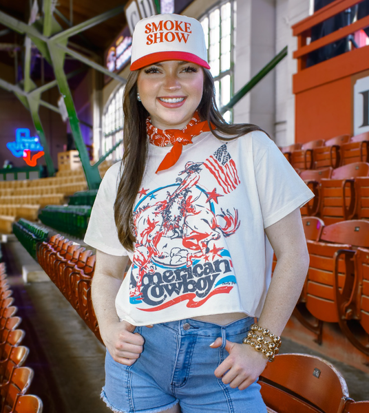 American Cowboy vintage relaxed Crop T-shirt
