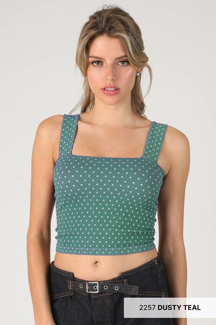 NS8532 - Polka Dot Square Crop Top