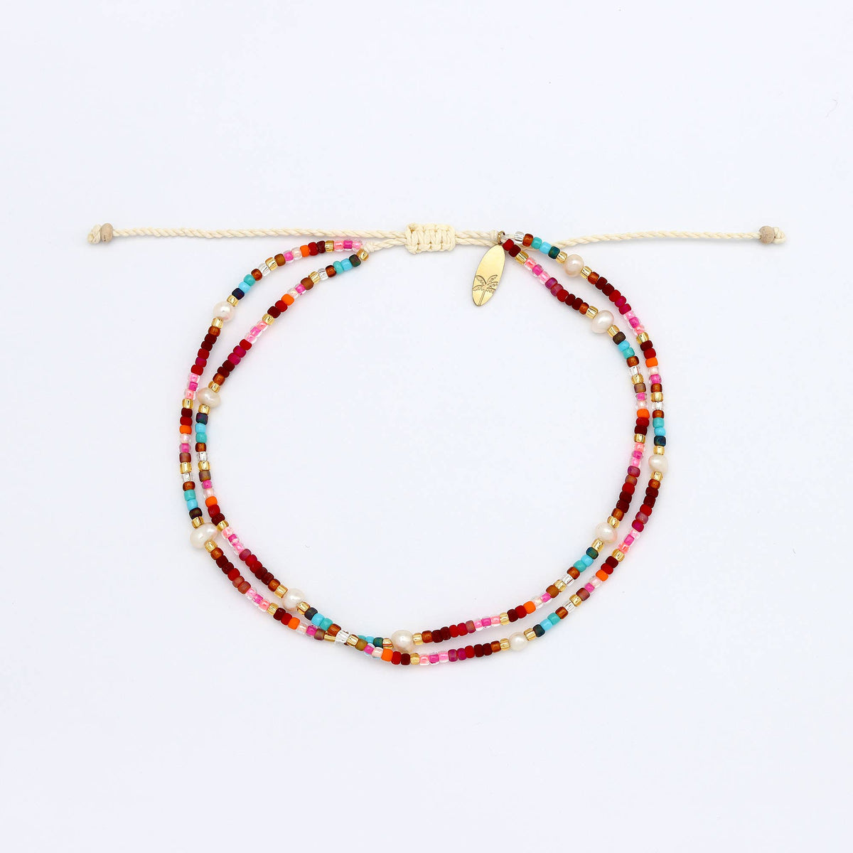 Golden Hour Colourful Beaded Anklet Collection, Surf Jewelry