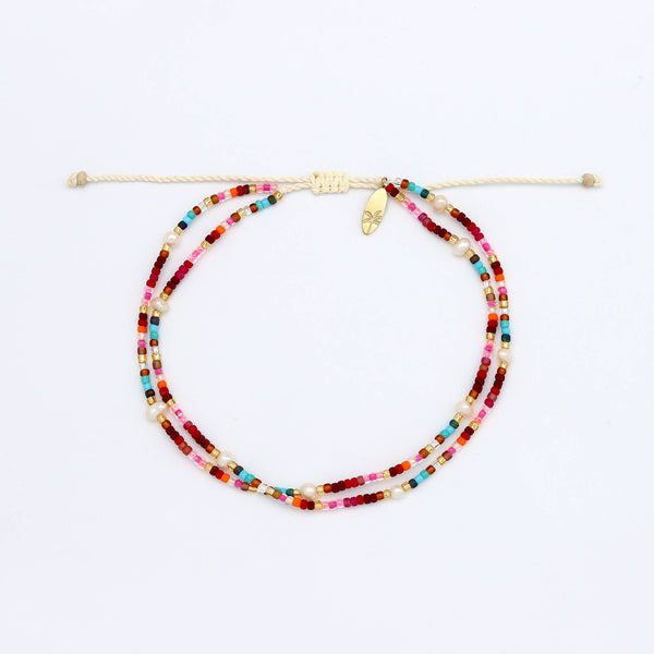 Golden Hour Colourful Beaded Anklet Collection, Surf Jewelry