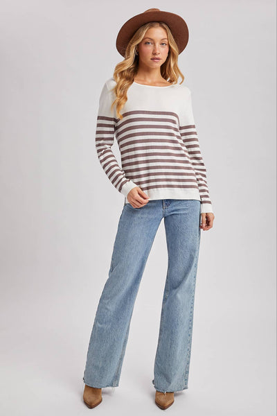 STRIPED KNIT OVERALL TOP