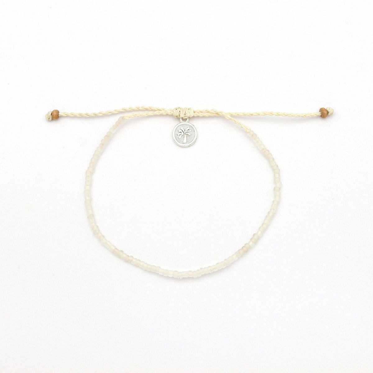 Ka'anapali Frosted Glass Beaded Anklet, Surf Ankle Bracelet