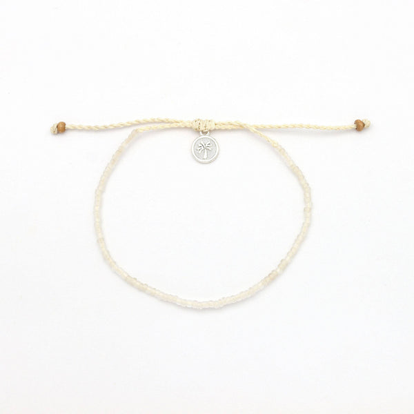Ka'anapali Frosted Glass Beaded Anklet, Surf Ankle Bracelet