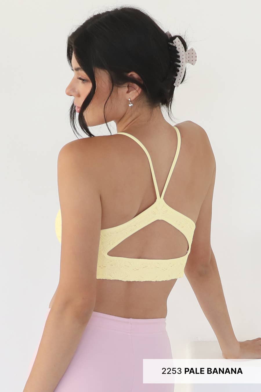 NS8412-Textured Lace Triangle Cut-Out Bralette
