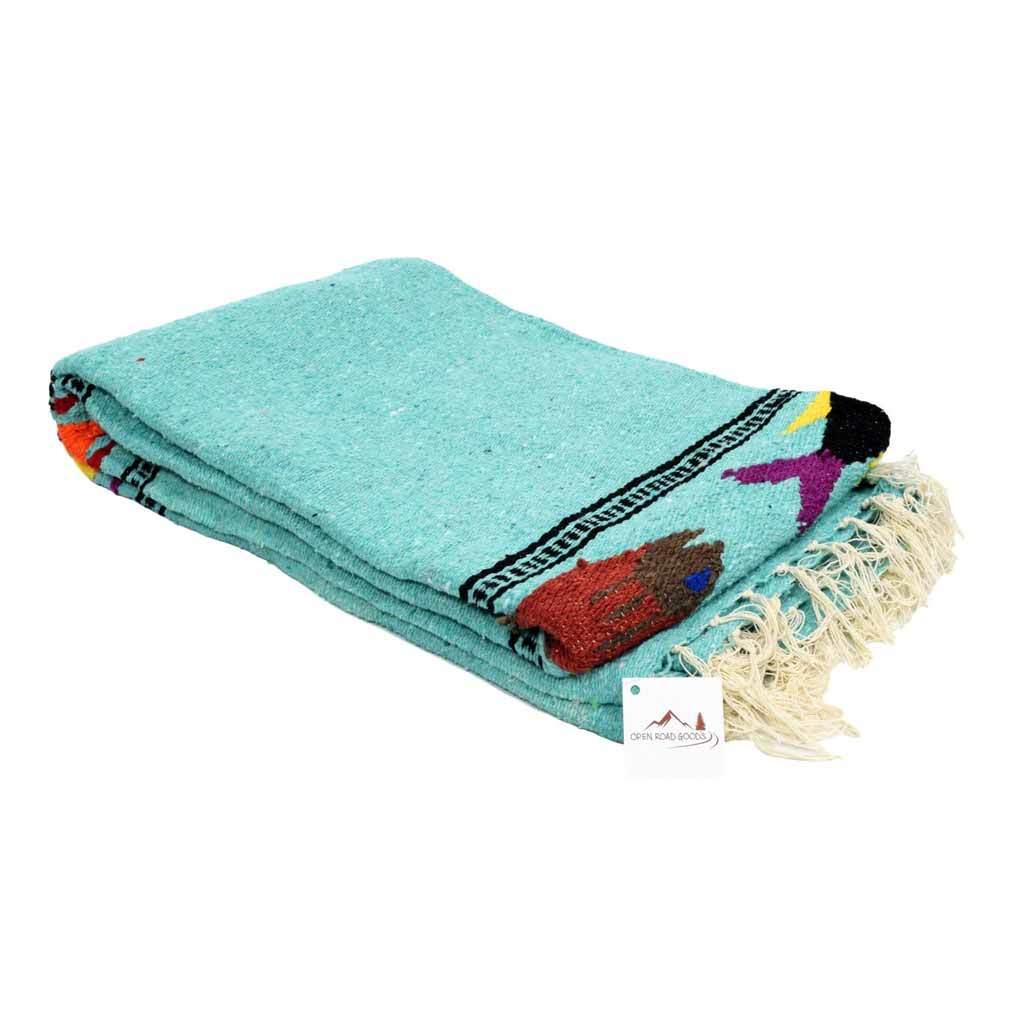 Mint Green Fish Baja Yoga Blanket