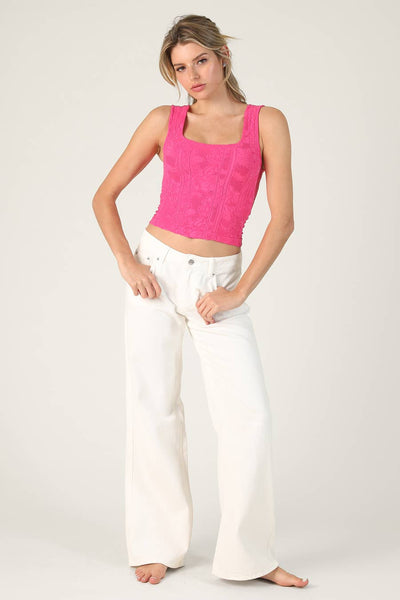 Double Lace Square Crop Top