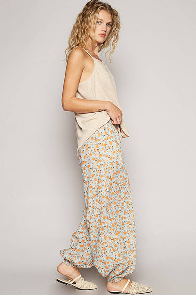 Multi colored printed woven casual pants
