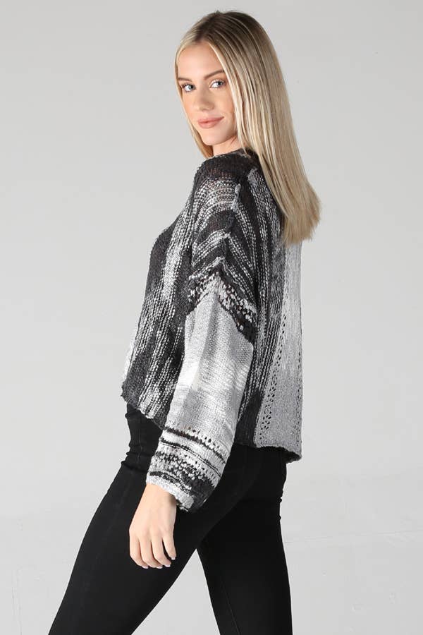 BEACHY LIGHT WEIGHT V NECK CROP PULLOVER SWEATER