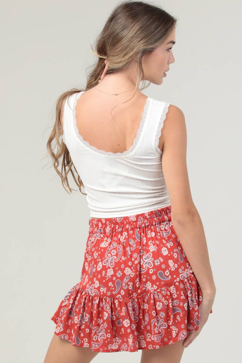 PAISLEY PRINTED SKORT
