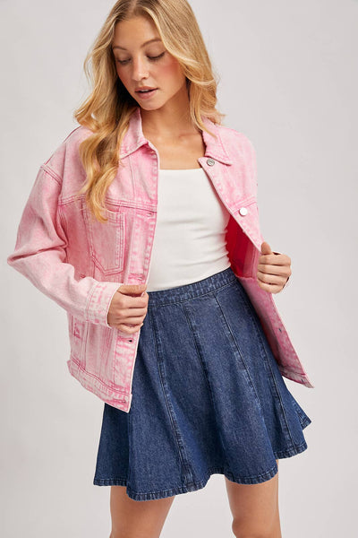 DENIM BUTTON DOWN OVERSIZED JACKET