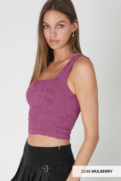 Double Lace Square Crop Top