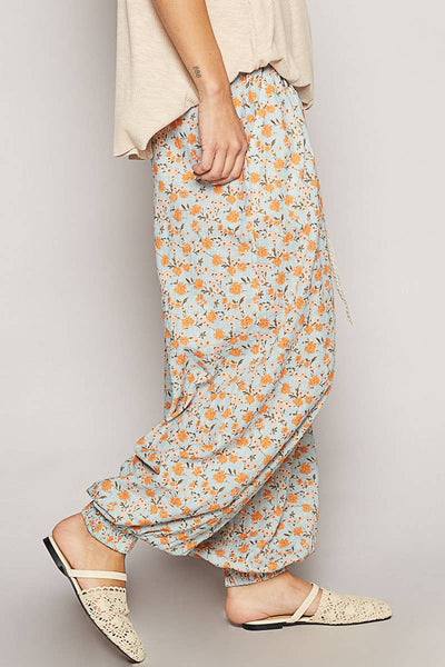 Multi colored printed woven casual pants