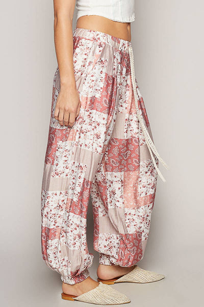 Multi colored printed woven casual pants