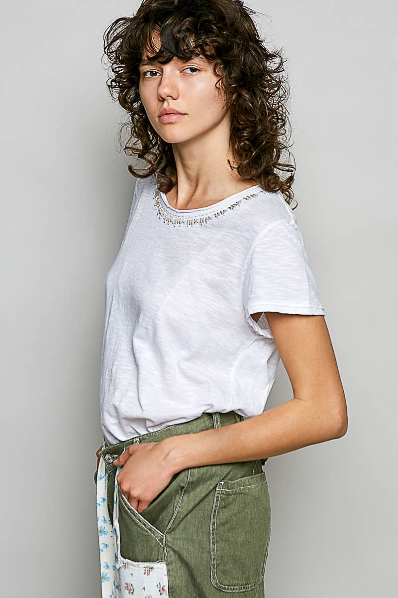 Everyday Lightweight Relaxed Fit Hand-Stitched Knit Top