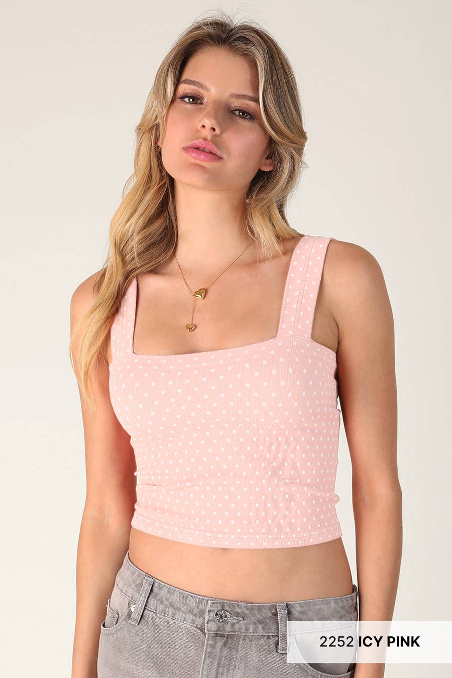 NS8532 - Polka Dot Square Crop Top