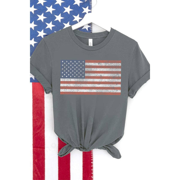 VINTAGE AMERICAN FLAG WASHED GRAPHIC TEE