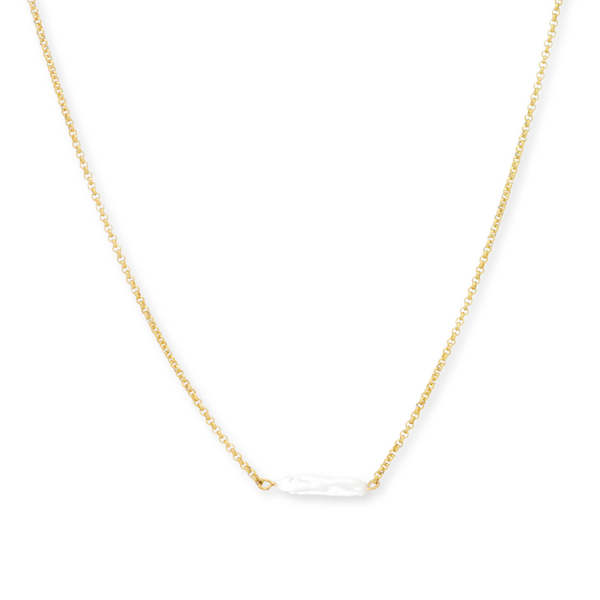 Halo Pearl Bar Necklace