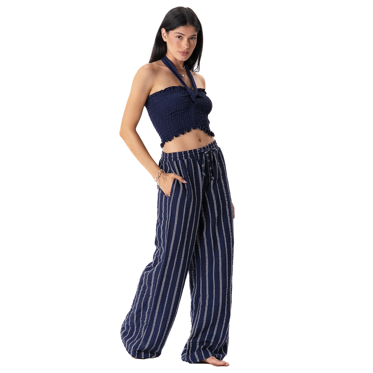 Navy Sailor Stripe Cabana Pants