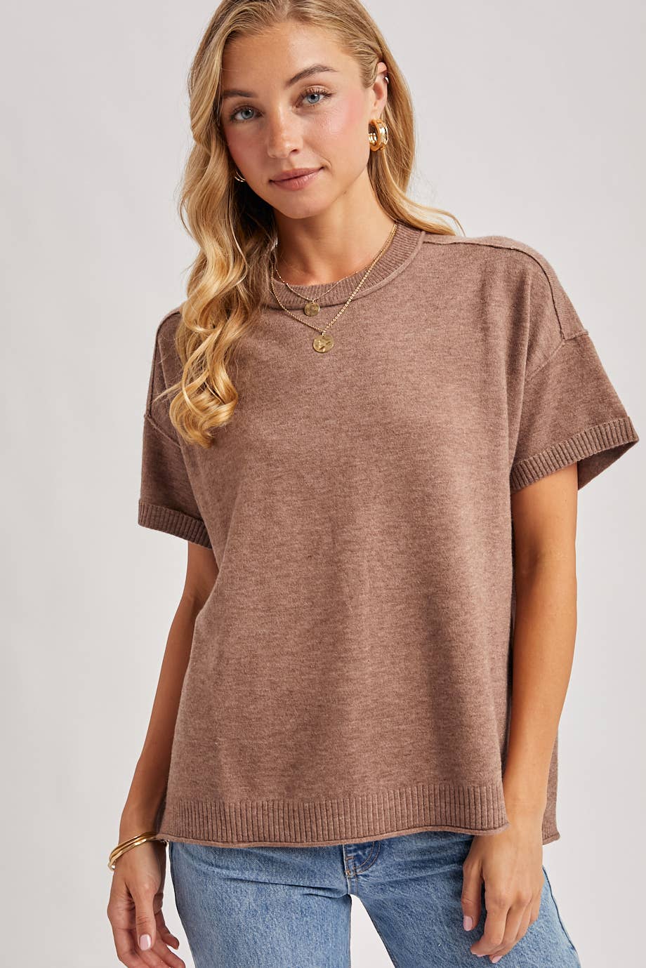 CREW NECK KNIT T-SHIRT