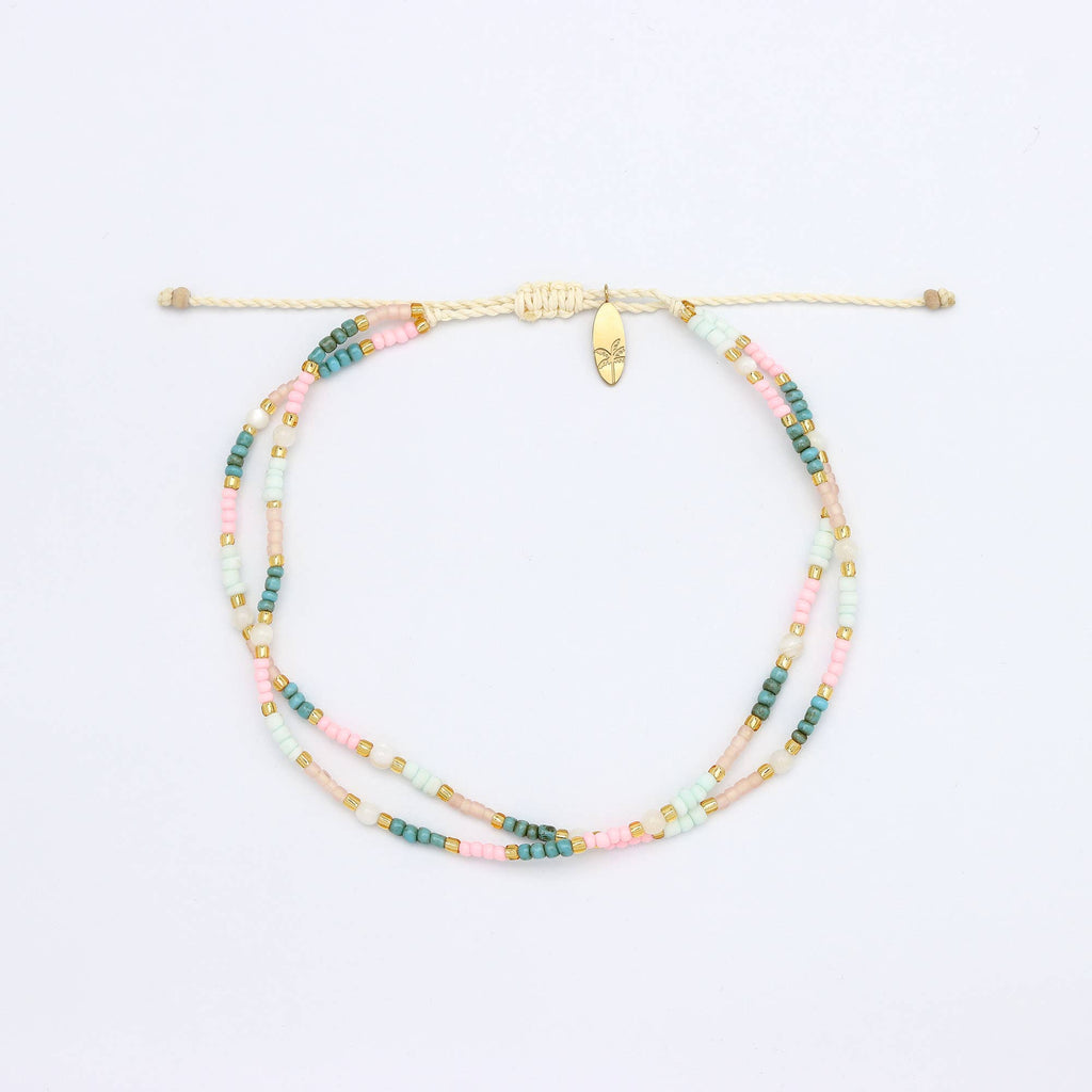 Golden Hour Colourful Beaded Anklet Collection, Surf Jewelry