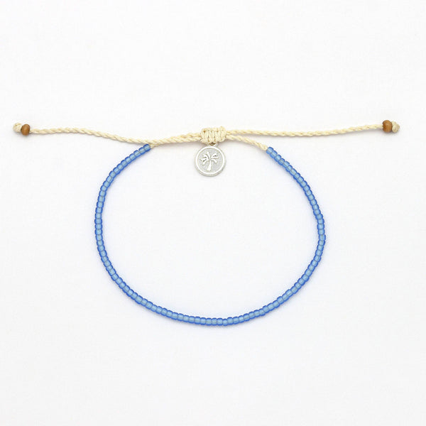 Ka'anapali Frosted Glass Beaded Anklet, Surf Ankle Bracelet