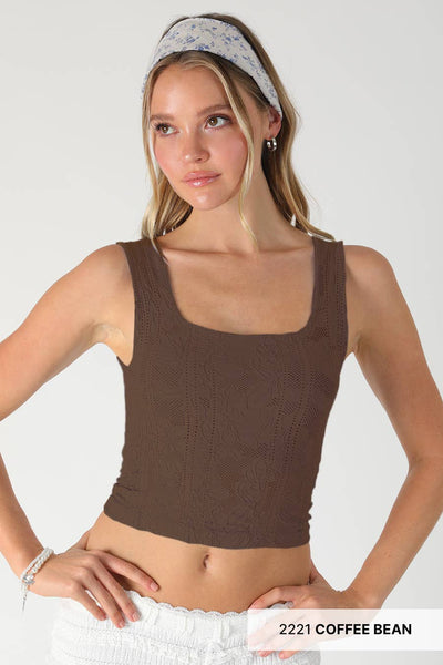 Double Lace Square Crop Top