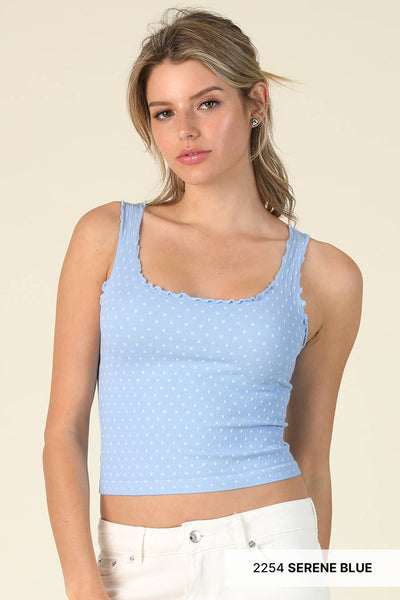 NS8531 - Polka Dot Edge Crop Top