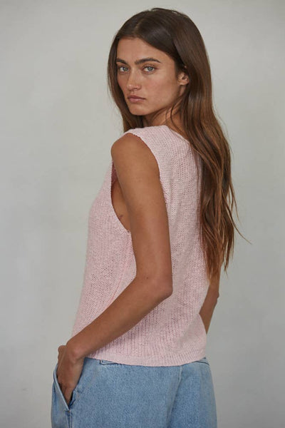 Knit Sweater Cotton Acrylic V-Neck Vest Top