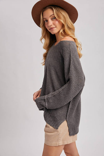 REVERSE SEAM LOOSE FIT SWEATER
