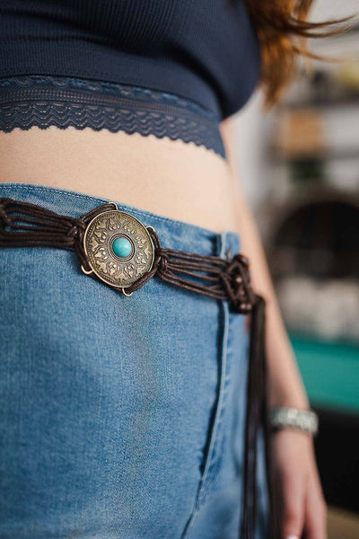 Medallion Macrame Belt - Boho-Chic Style