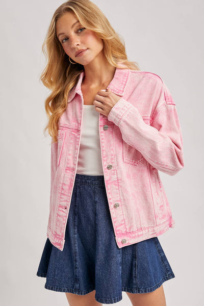 DENIM BUTTON DOWN OVERSIZED JACKET