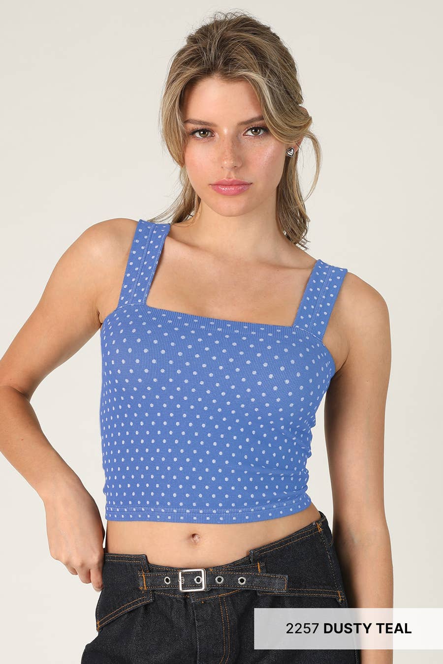 NS8532 - Polka Dot Square Crop Top