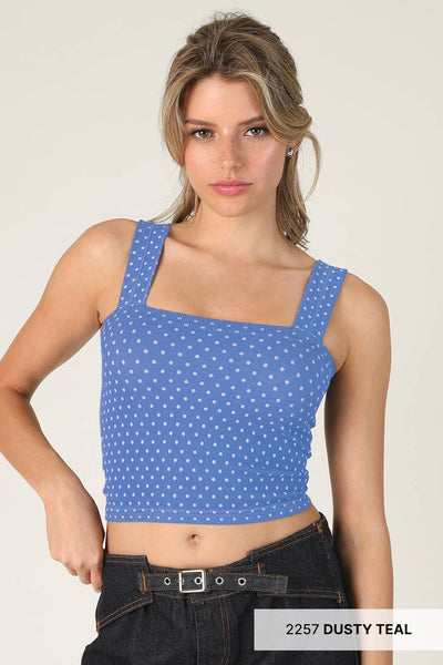 NS8532 - Polka Dot Square Crop Top