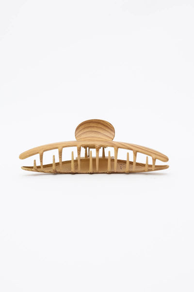 Natural Wood Grain Hair Claw Clip Accessory