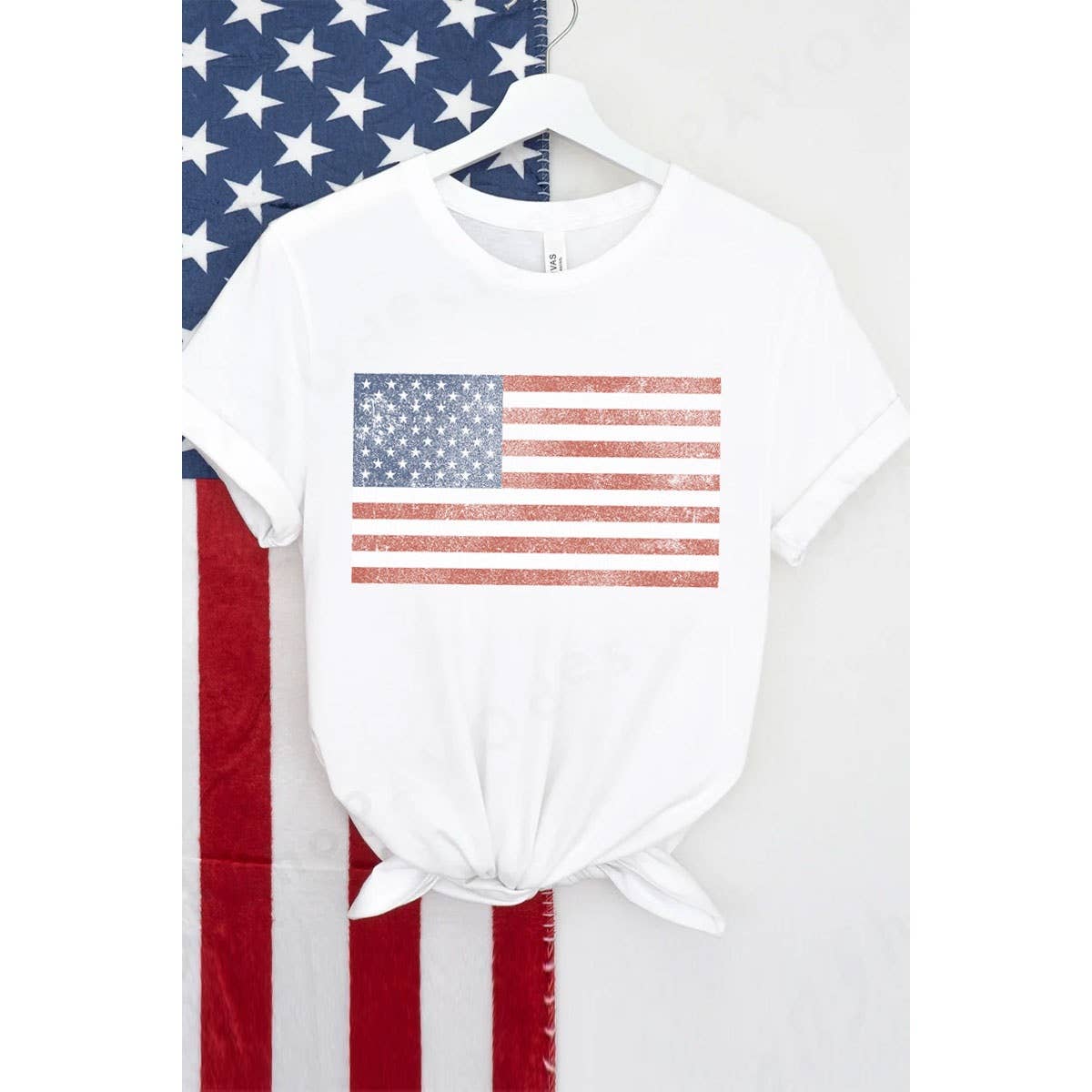 VINTAGE AMERICAN FLAG WASHED GRAPHIC TEE