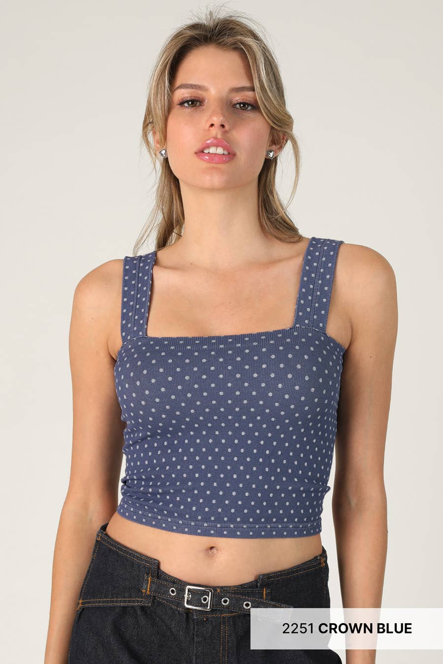 NS8532 - Polka Dot Square Crop Top