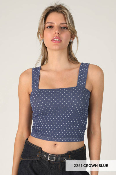 NS8532 - Polka Dot Square Crop Top