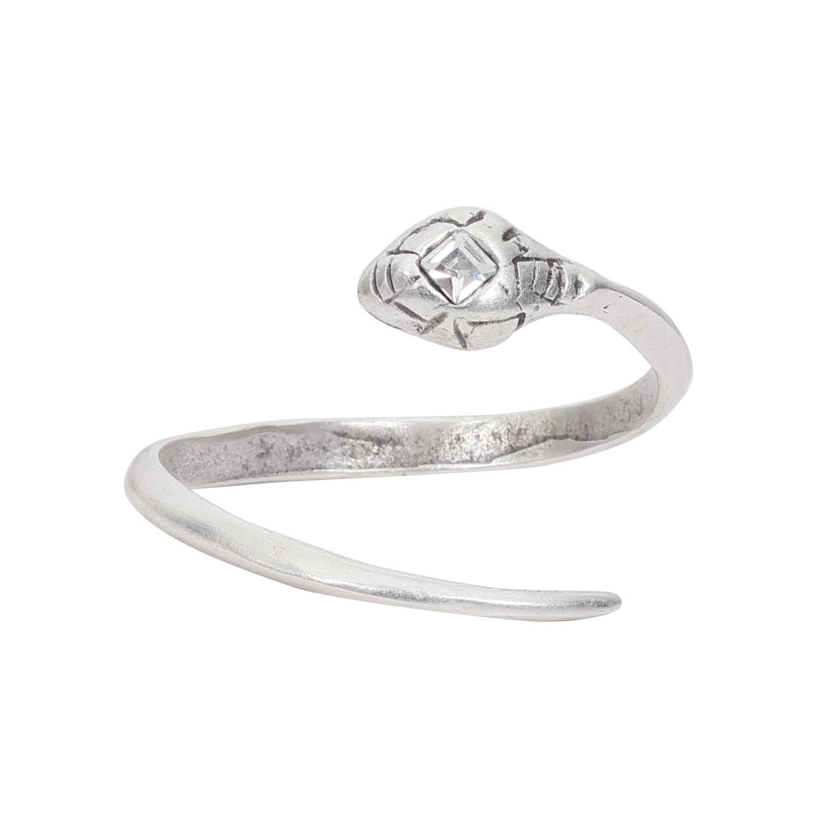 Handmade Brass Snake Bracelet With Clear Crystal - 2907