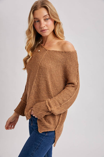 REVERSE SEAM LOOSE FIT SWEATER