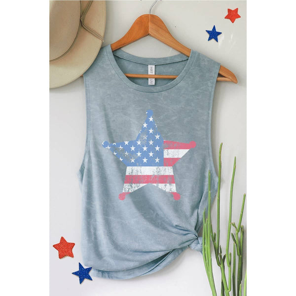 AMERICAN FLAG GRAPHIC TANK TOP