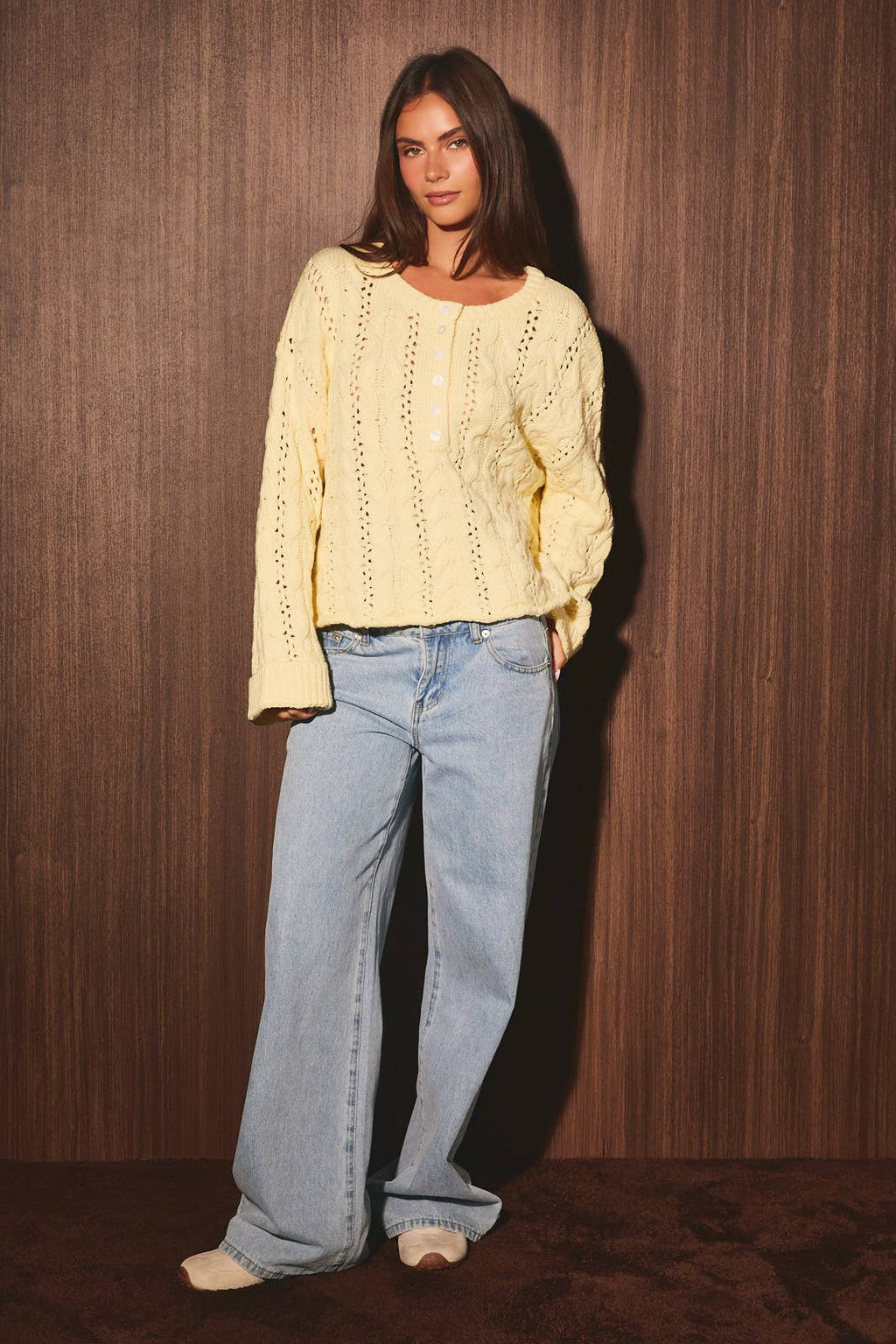 CABLE KNIT SWEATER TOP