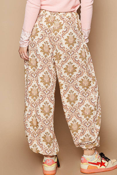 Multi colored printed woven casual pants