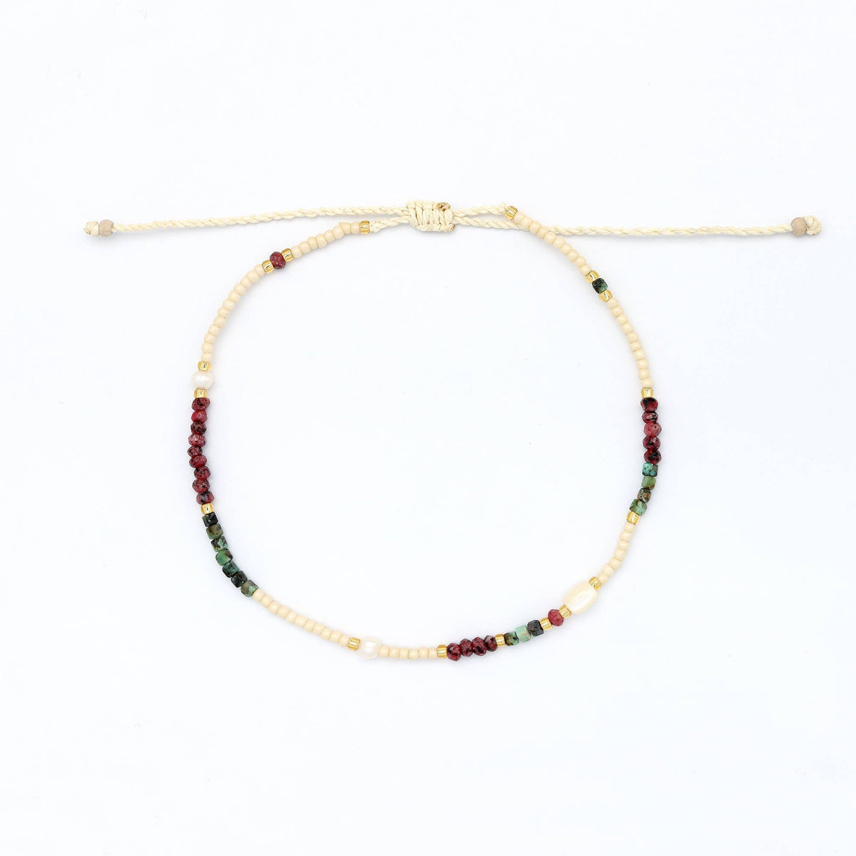 Giada Lestari Beaded Anklet, Adjustable Surf Ankle Bracelet