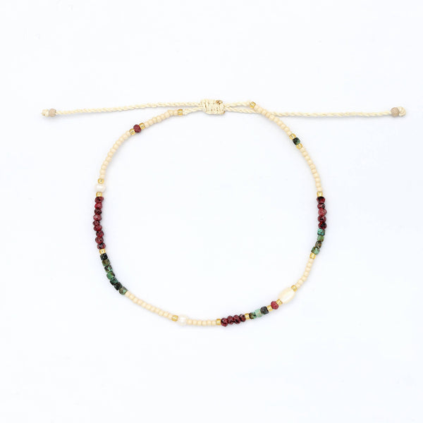Giada Lestari Beaded Anklet, Adjustable Surf Ankle Bracelet