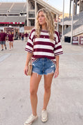 Gameday Stripe Knit Oversized Top